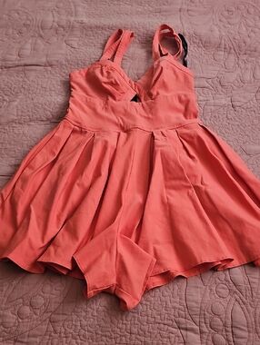 Material Girl Bright Coral Zip-Back Dress